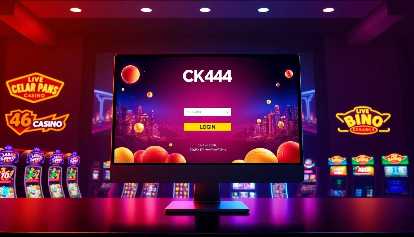 Clear ck444 login screen on a sleek gaming platform with colorful slot and live casino visuals for easy access and engagement.