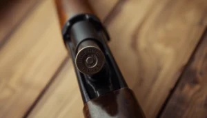 The .32 WIN cartridge ready in a classic Winchester rifle, emphasizing historical firearm design and hunting appeal.