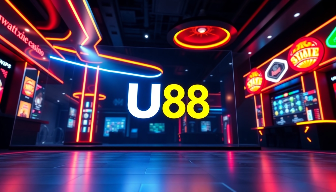 Trusted UU88 online casino platform with engaging visuals, emphasizing security, gaming, and user rewards—an inviting scene for players seeking reliable entertainment.