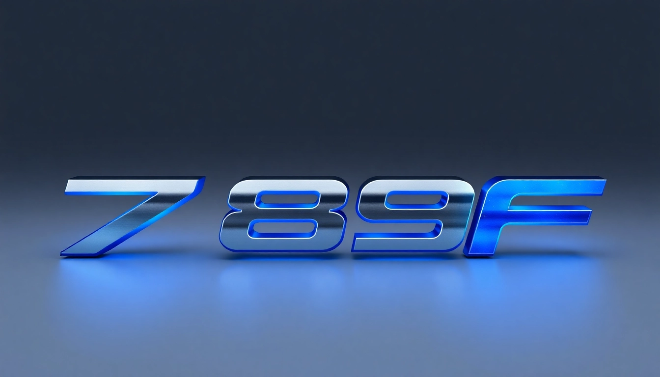 789F branding logo with modern metallic finish symbolizing strength and innovation, suitable for tech or industrial industries.