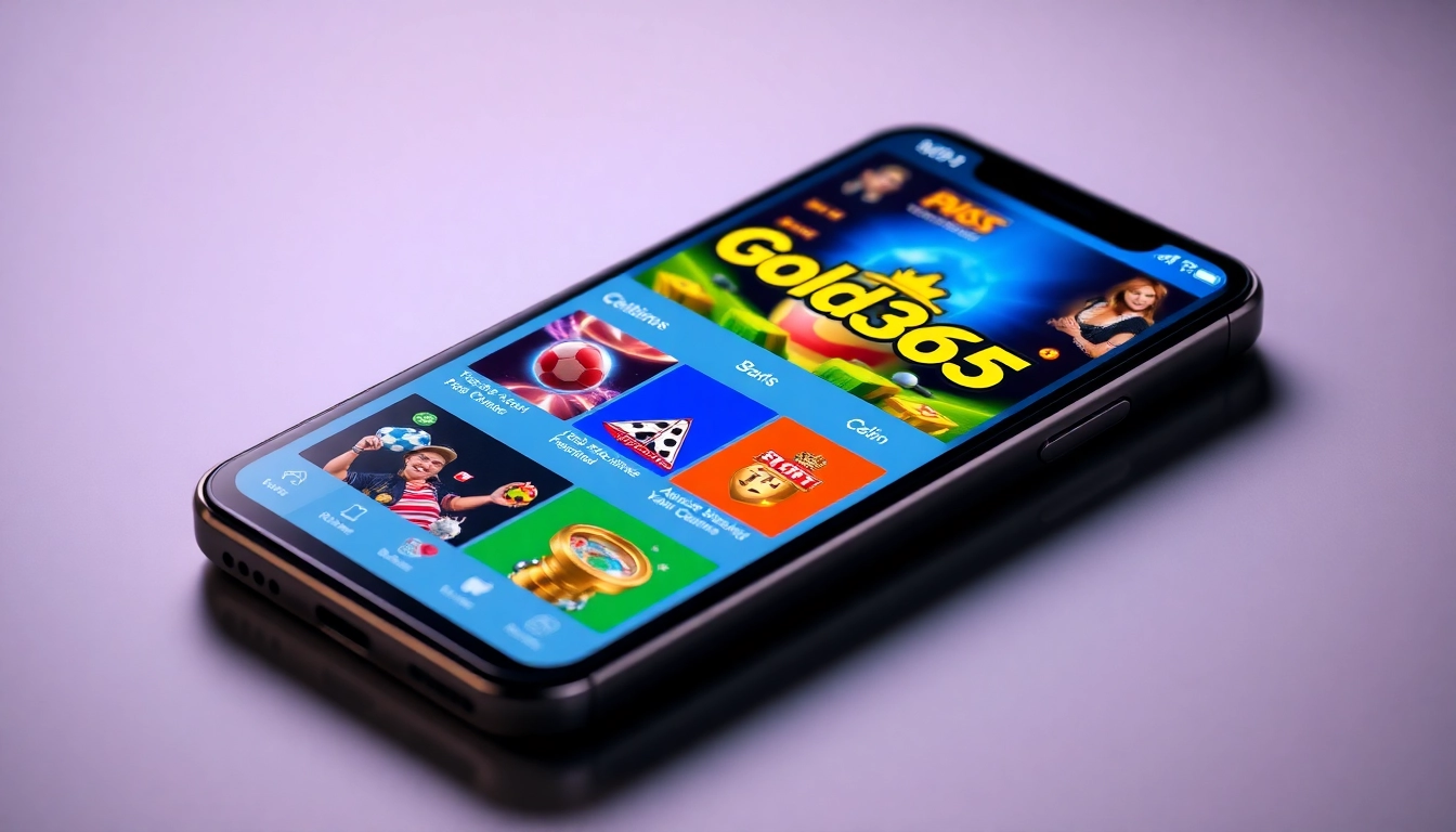 Easy-to-use Gold365 app interface on mobile emphasizing sports betting and casino games for quick access and seamless gameplay.