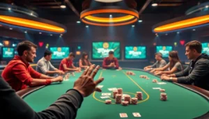 Clubgg poker online gaming platform showcasing lively players, colorful chips, and a user-friendly interface for community engagement and skill growth.