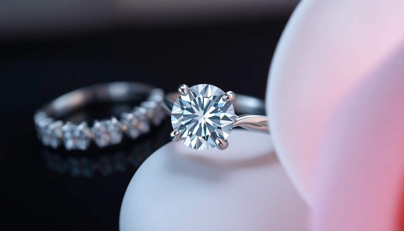 Engagement rings with a lab-grown diamond displayed on a plush velvet cushion, emphasizing brilliance and craftsmanship for an accessible luxury feel.