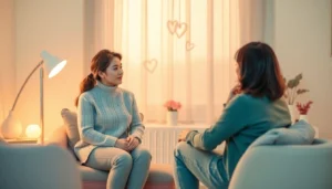 Therapia par Lublin w spokojnym gabinecie, para rozmawia z psychoterapeutą, budując zaufanie i zrozumienie
