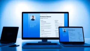 Create a compelling image of a professional team offering affordable resume services to unlock