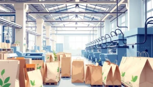 High-quality torba papierowa with eco-friendly design being produced in a modern packaging